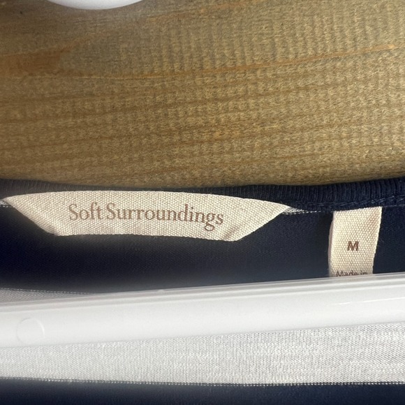 Soft Surroundings Womens Shirt Adrift Tunic Tie Sleeve Striped Nautical Medium - Picture 7 of 8